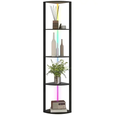 HOMCOM stoječa svetilka MDF 42D x 29,5Š x 163V cm črno
