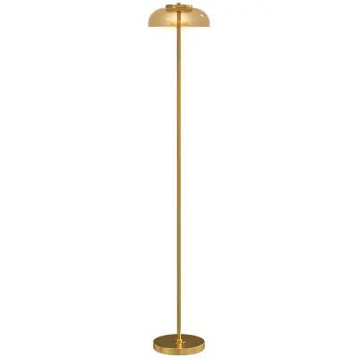 HOMCOM stoječa svetilka kovina, steklo Ø25 x 134V cm medenina