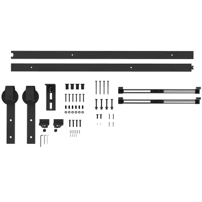 HOMCOM drsni sistem vrat ogljikovo jeklo 183D x 0,5Š x 4V cm črno