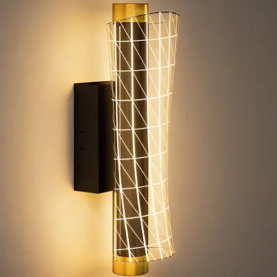 HOMCOM stenska svetilka kovina, akril 30,7D x 11Š x 10,5V cm črno