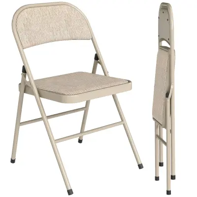 HOMCOM zložljivi stoli poliester, jeklo 46D x 45Š x 78V cm Bež