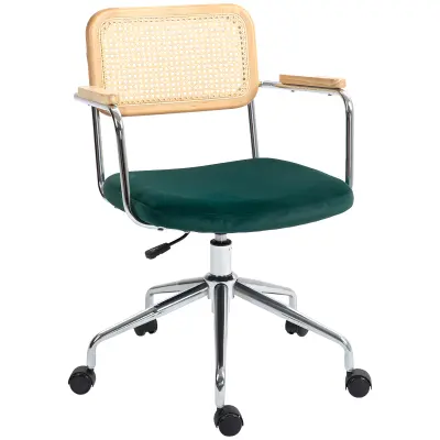 HOMCOM pisarniški stol poliester, jeklo 65D x 58Š x 86–94V cm Zelena