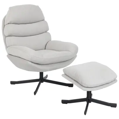 HOMCOM sprostitveni naslonjač s stolčkom poliester, jeklo 93D x 78Š x 100V cm Krem bela