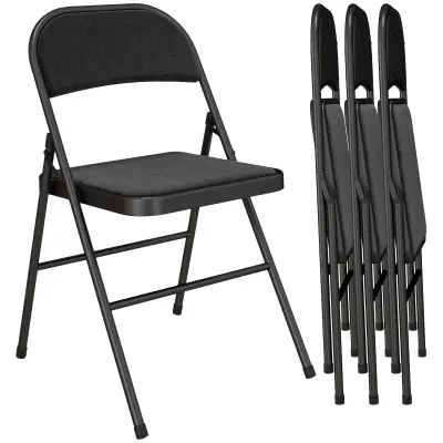 HOMCOM zložljivi stoli poliester, jeklo 46D x 45Š x 78V cm Črna