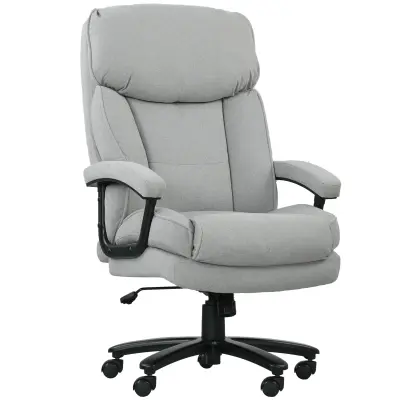 HOMCOM pisarniški stol poliester 68,5D x 79Š x 117–125cm Svetlo siva