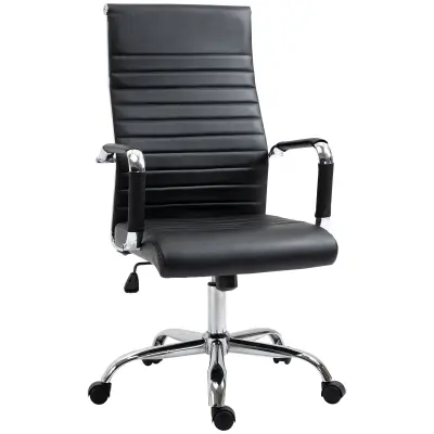 Vinsetto pisarniški stol umetno usnje 54Š x 62G x 104 114V cm Črn