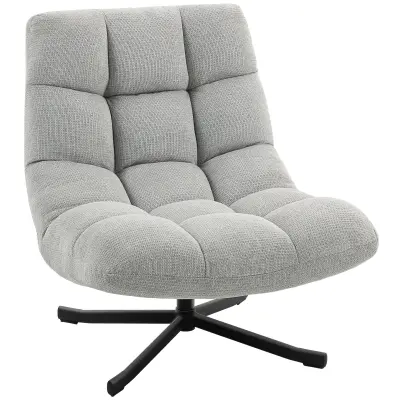 HOMCOM počivalni naslonjač šenil, jeklo 75D x 95Š x 90V cm Svetlo siva