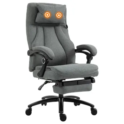 Vinsetto masažni pisarniški stol poliester 64Š x 74G x 109 117V cm Siv