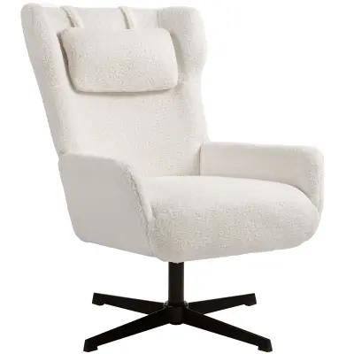 HOMCOM naslonjač poliester, kovina 86,5D x 74Š x 102V cm Krem bela