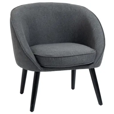 HOMCOM dnevni stol lanu podoben poliester, les 71Š x 65G x 75V cm Siva