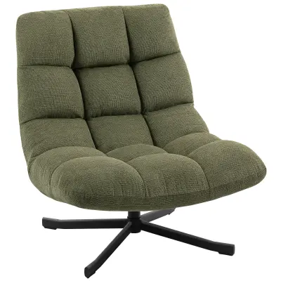 HOMCOM počivalni naslonjač šenil, jeklo 75D x 95Š x 90V cm Zelena