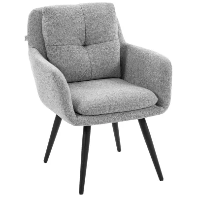 HOMCOM počivalni naslonjač poliester, kovina 72D x 65Š x 86V cm Svetlo siva