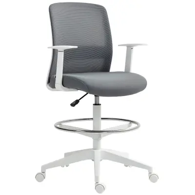 HOMCOM pisarniški stol poliester 61,5D x 57,5Š x 121V cm Siva