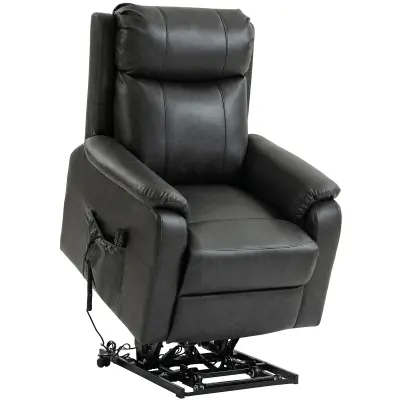 HOMCOM sprostitveni naslonjač umetno usnje, pena 96D x 87Š x 105V cm Črna