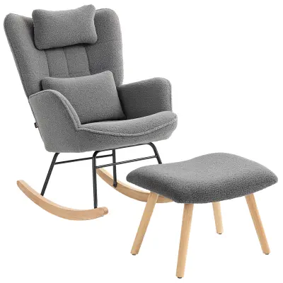 HOMCOM zibajoči stol poliester 101,5D x 70,5Š x 99,5V cm Temno siva
