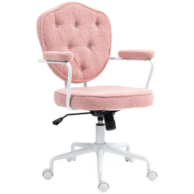 HOMCOM pisarniški stol poliester 63D x 61,5Š x 93–101V cm Roza