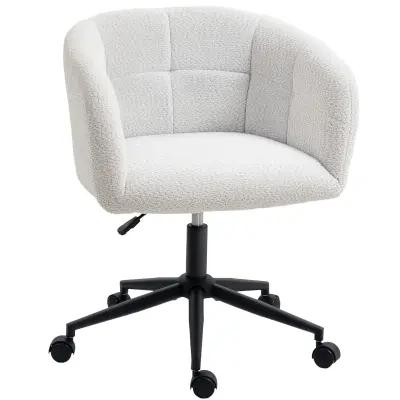 HOMCOM pisarniški stol poliester, jeklo 65D x 59Š x 75–85V cm Krem bela