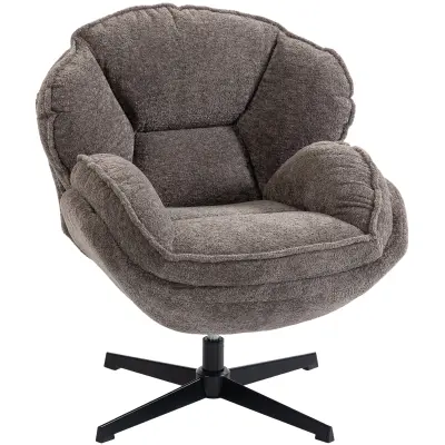 HOMCOM ušesni naslonjač poliester, kovina 86D x 76Š x 88V cm Siva