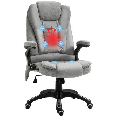 Vinsetto masažni stol mikrovlakno (100% poliester), pena 67Š x 74G x 107 116V cm Siv