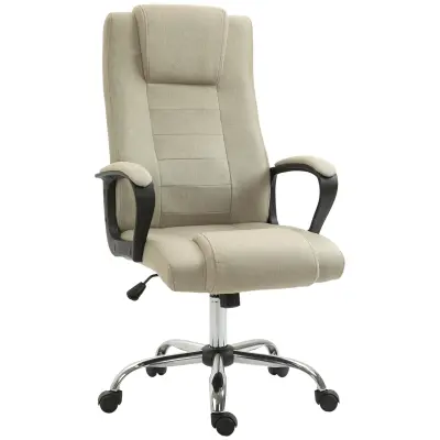 Vinsetto pisarniški stol poliester, pena, kovina, umetno usnje 62D x 76Š x 110 119V cm Bež