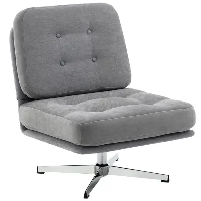 HOMCOM počivalni naslonjač poliester, pena 87D x 70Š x 84V cm Svetlo siva