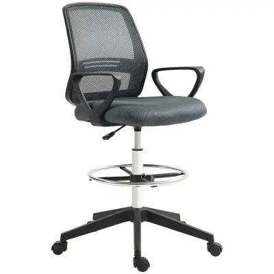 Vinsetto pisarniški stol mrežasta tkanina, ABS umetna masa D68 x G66 x V100–120 cm Siva
