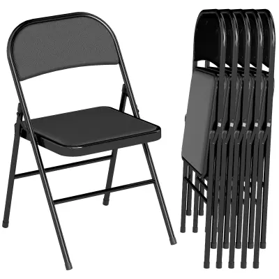 HOMCOM zložljivi stoli umetno usnje, jeklo 46D x 45Š x 78V cm Črna