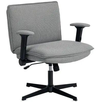 HOMCOM pisarniški stol poliester, jeklo 76D x 70Š x 85–97V cm Siva