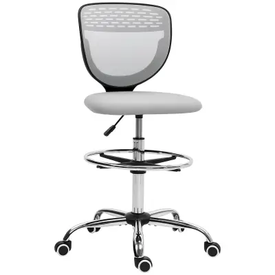 Vinsetto pisarniški stol poliester 59D x 59Š x 106–126V cm Svetlo siva