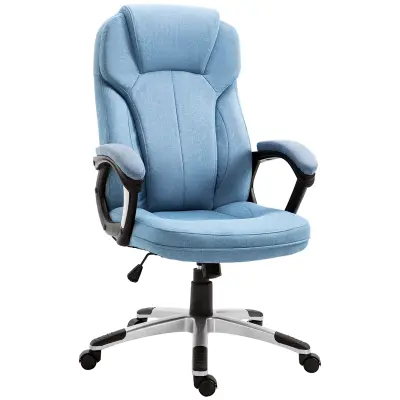 Vinsetto pisarniški stol pena, platno, umetna masa 66D x 75Š x 110 120V cm Svetlo moder