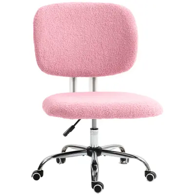 Vinsetto pisarniški stol poliester, pena, umetna masa, najlon 48D x 53Š x 80–90V cm Roza