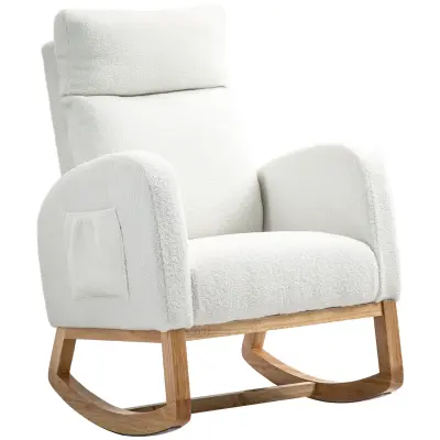 HOMCOM zibajoči stol poliester, pena 70D x 96Š x 107V cm Krem bela