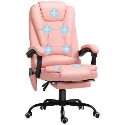 Vinsetto masažni stol umetno usnje, pena 67Š x 79G x 111 121V cm Roza