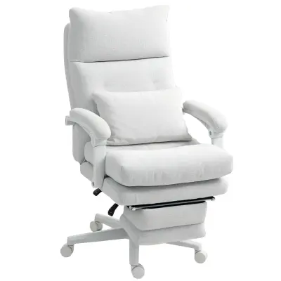 HOMCOM pisarniški stol poliester, najlon 70D x 68Š x 114 122V cm Krem bel