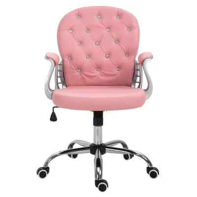 Vinsetto pisarniški stol umetno usnje, jeklo D59,5 x Š60,5 x V93–103 cm Roza