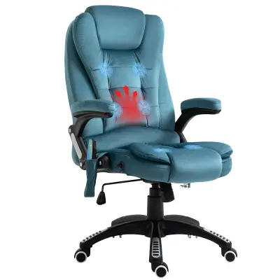 Vinsetto masažni stol žamet (100% poliester), pena 67Š x 74G x 107 116V cm Moder