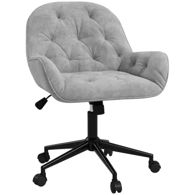 Vinsetto pisarniški naslonjač žamet, jeklo 60Š x 61G x 81–91V cm Svetlo siva