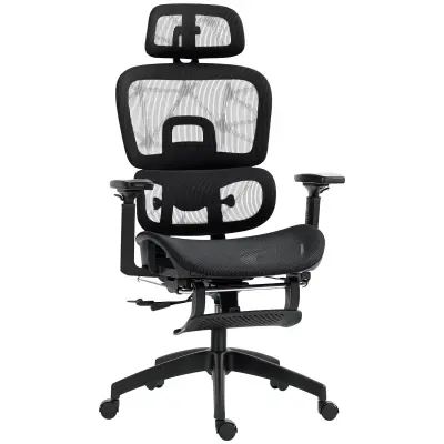 HOMCOM pisarniški stol poliester 66D x 64Š x 114 122V cm Črn