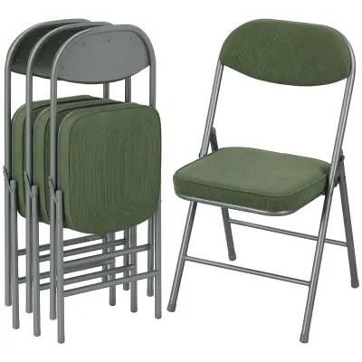 HOMCOM zložljivi stol poliester, jeklo 48,5D x 45Š x 82V cm Zelena