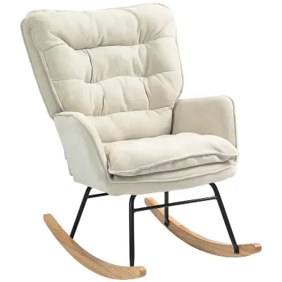 HOMCOM zibajoči stol poliester, pena 71D x 98,5Š x 97V cm Bež