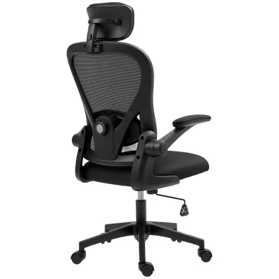 HOMCOM pisarniški stol poliester, umetna masa 64D x 63Š x 115 125Vcm Črn