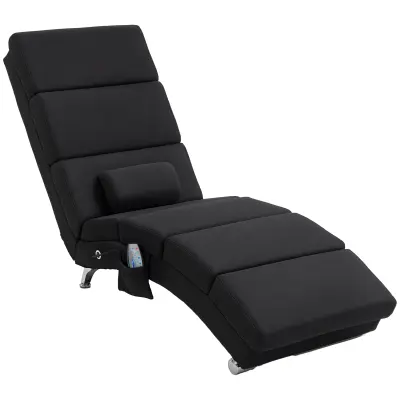 HOMCOM masažni sedež poliester, jeklo 56D x 168Š x 84V cm Črn