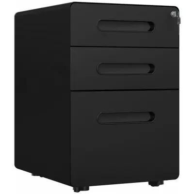 Vinsconi premični predalnik jeklo Š39 x G48 x V59 cm Črn