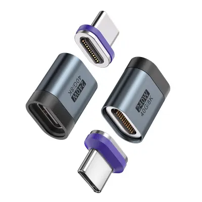 24-pinski 8K/40Gbps 240W Type-C magnetni adapter s Type-C magnetno glavo