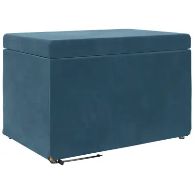 vidaXL Stolica Modra 61 x 41 x 40 cm Samet in Umetno Leseno