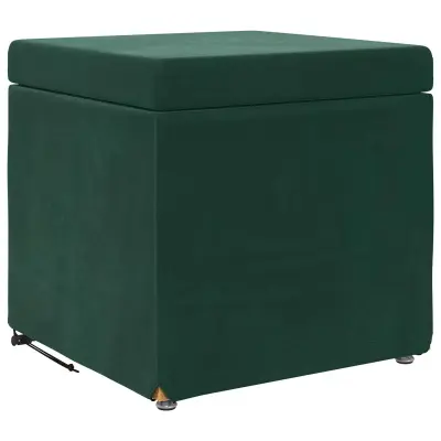 vidaXL Stolica Temno zelena 41 x 41 x 40 cm Samet in Umetno Leseno