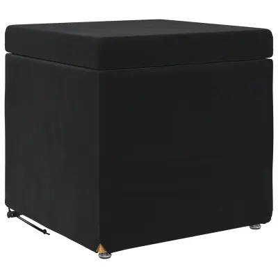 vidaXL Stolica Črna 41 x 41 x 40 cm Samet in Umetno Leseno