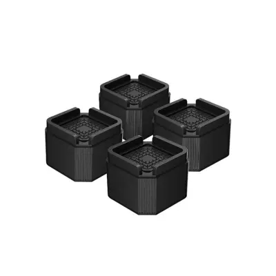Črni kvadratni podstavki za pohištvo - 5 cm višina - Set 4 [80x80x50mm]