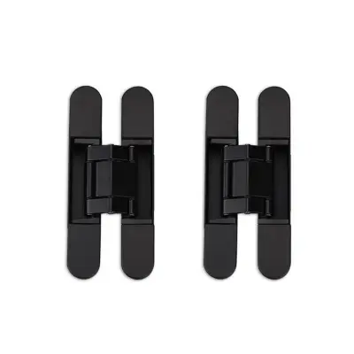 2-pack skritih nevidnih vratnih tečajev črni, 3D nastavljivi, 40KG Black
