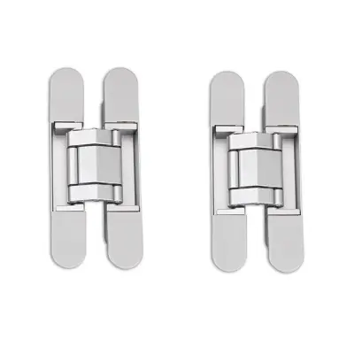 2-pack skritih nevidnih vratnih tečajev črni, 3D nastavljivi, 40KG Silver